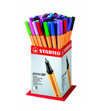 Lot de 5 Godets de 60 Stylo-Feutre POINT 88 Pointe Fine 0,4 mm couleurs assorties
