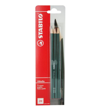 Lot de 3 Crayons papier Graphite Othello Héxagonal 2H