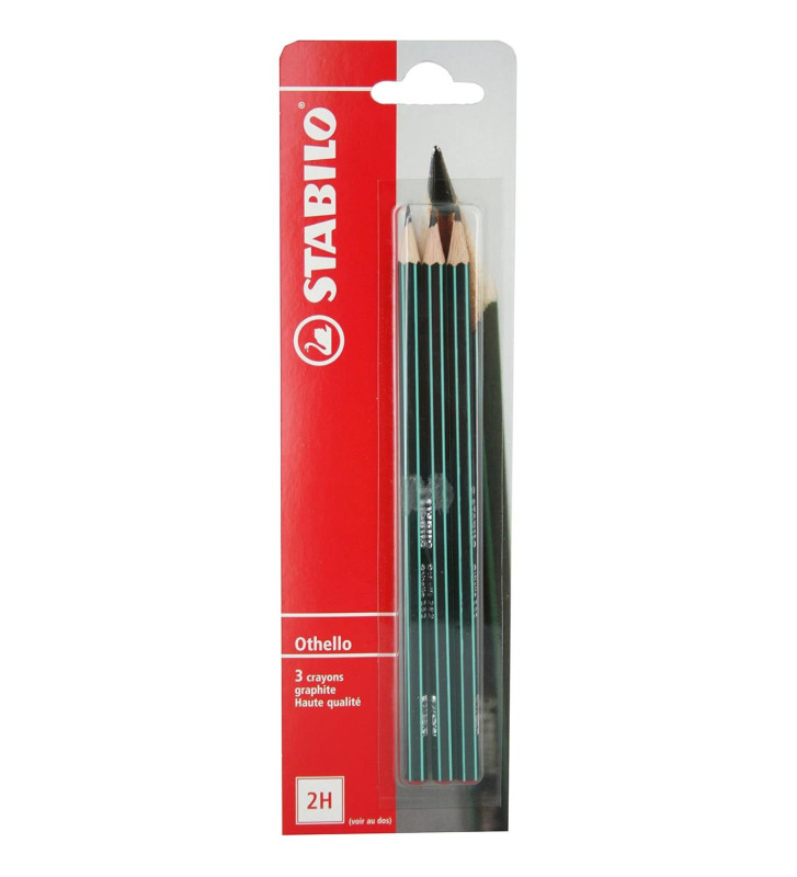 Lot de 3 Crayons papier Graphite Othello Héxagonal 2H