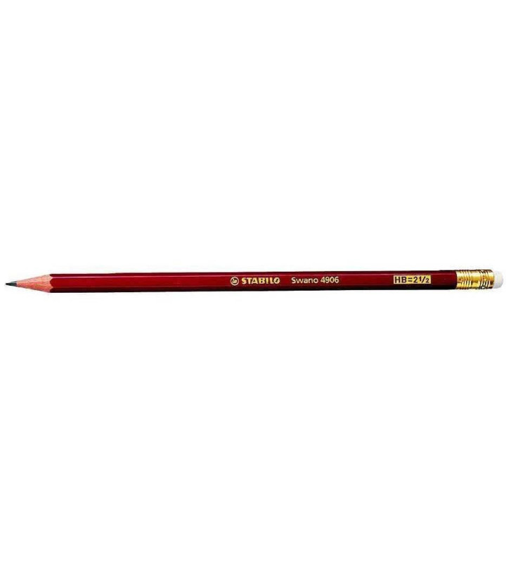 Pack de 6 Crayons papier Graphite Swano bout gomme HB