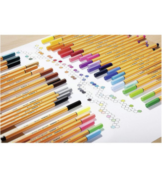 Boîte métal de 50 stylos-feutres point 88