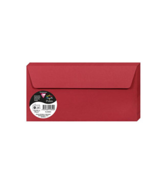 Lot de 20 Enveloppes 120g 110x220 rouge groseille