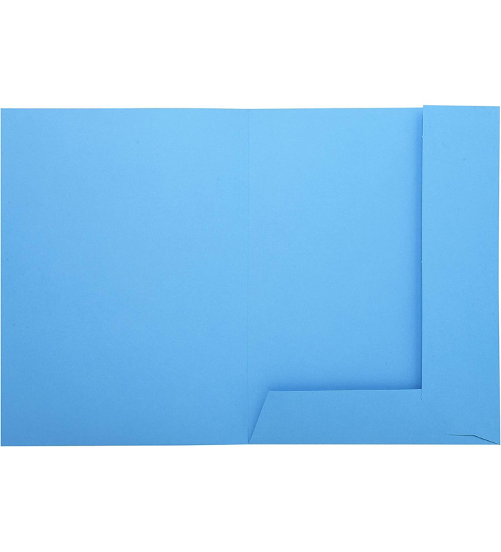 Paquet de 50 chemises imprimées 2 rabats SUPER 210 - 24x32cm Bleu clair