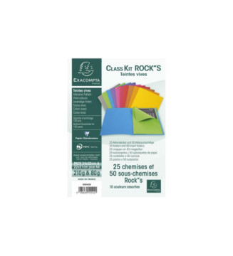 Kit de classement class'kit ROCK'S 25 chemise 210+50 sous-chemises 80g Assorties