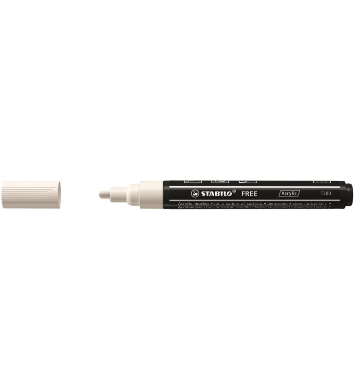 Marqueur pointe moyenne FREE acrylic T300 blanc