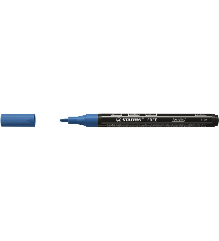 Marqueur pointe fine FREE acrylic T100 bleu foncé