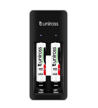 Chargeur Mini Pour 1 à 2 piles AA/AAA+2 Piles AAA rechargeables inclus