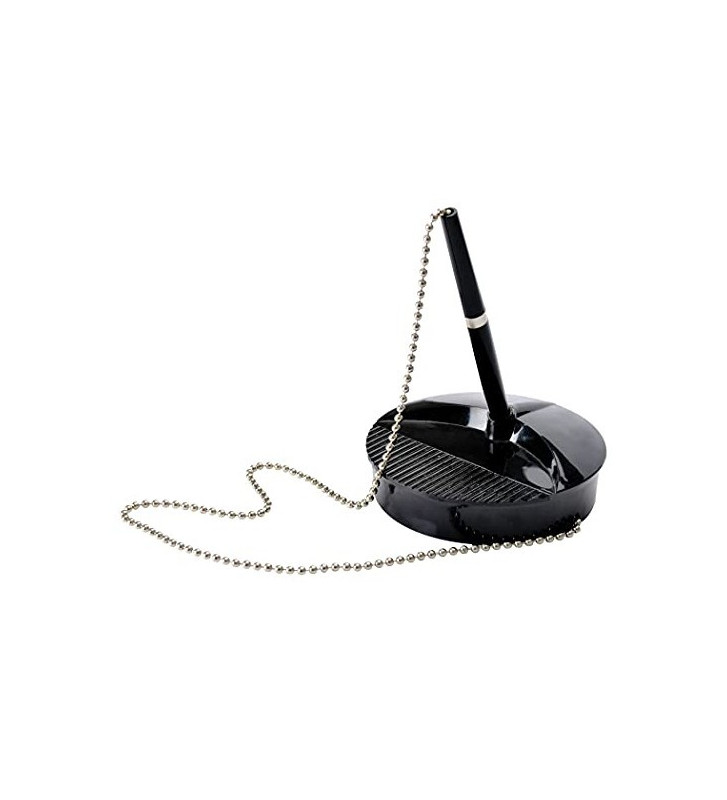 Stylo sur Socle Chaînette Chromée 52cm Noir