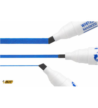 Pack 4 Feutres tableau blanc effaçable Pointe Biseau Large N/B/R/V