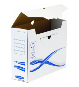 Kit Archivage Maxi plus BANKERS BOX 1 Conteneur+6 Boites D 8cm Blanc Bleu
