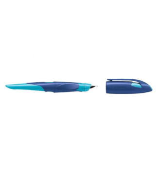 Stylo plume - EASYbirdy - Stylo ergonomique rechargeable - Bleu/Azur - Gaucher