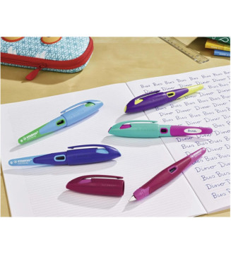 Stylo plume -EASYbirdy- Stylo ergonomique rechargeable - Rose - Droitier