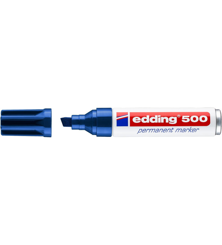 Marqueur Permanent 500 Corps Alu Pointe Biseau Bleu 2-7 mm