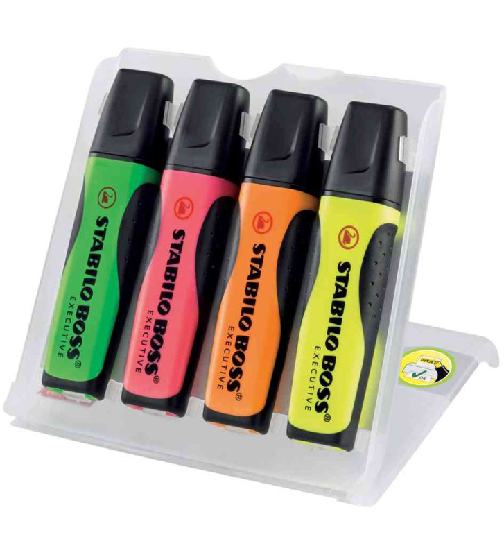 Surligneur BOSS EXECUTIVE, étui en plastique de 4