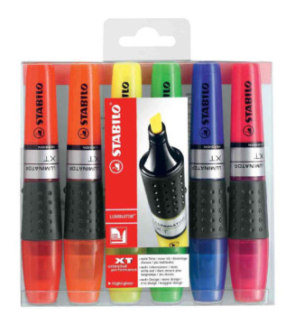 Pochette de 6 Surligneurs LUMINATOR Niveau Visible Pte Biseautée