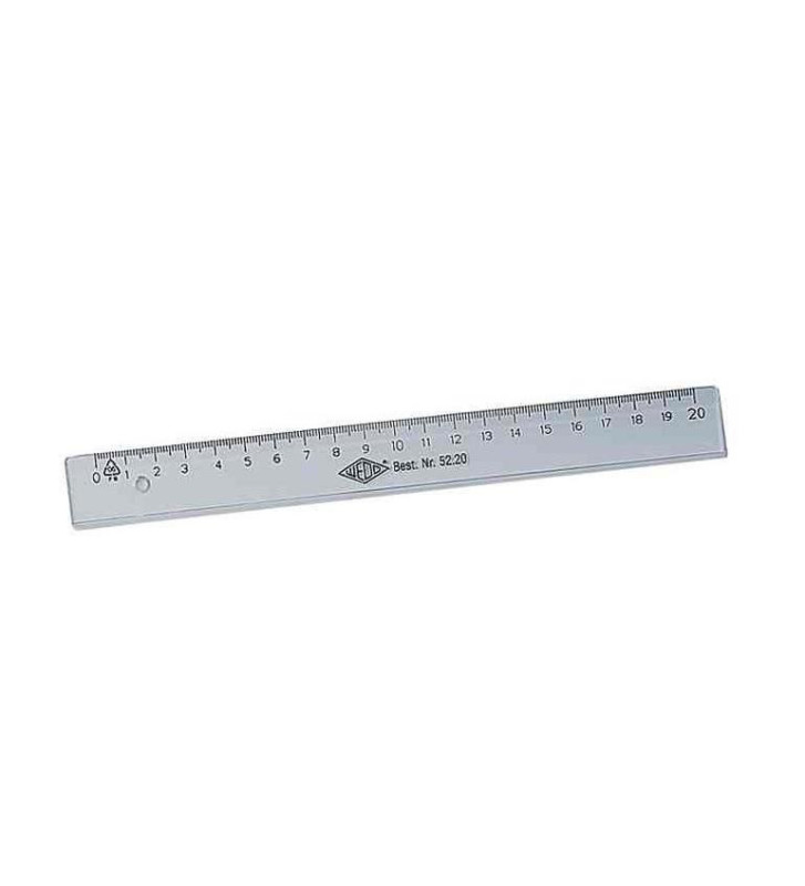 Règle plate plastique Transparente 20 cm