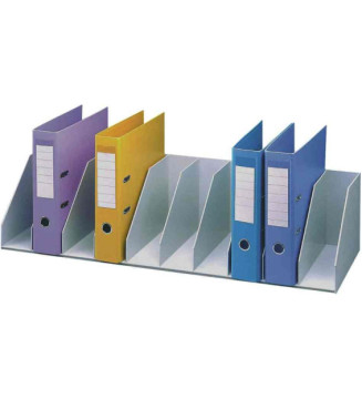 Trieurs 10 cases fixes pour classeurs à levier standardL89,7 x H21 x P29 cm gris