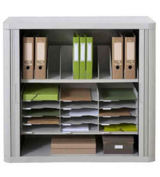 Trieurs 10 cases fixes pour classeurs à levier standardL89,7 x H21 x P29 cm gris