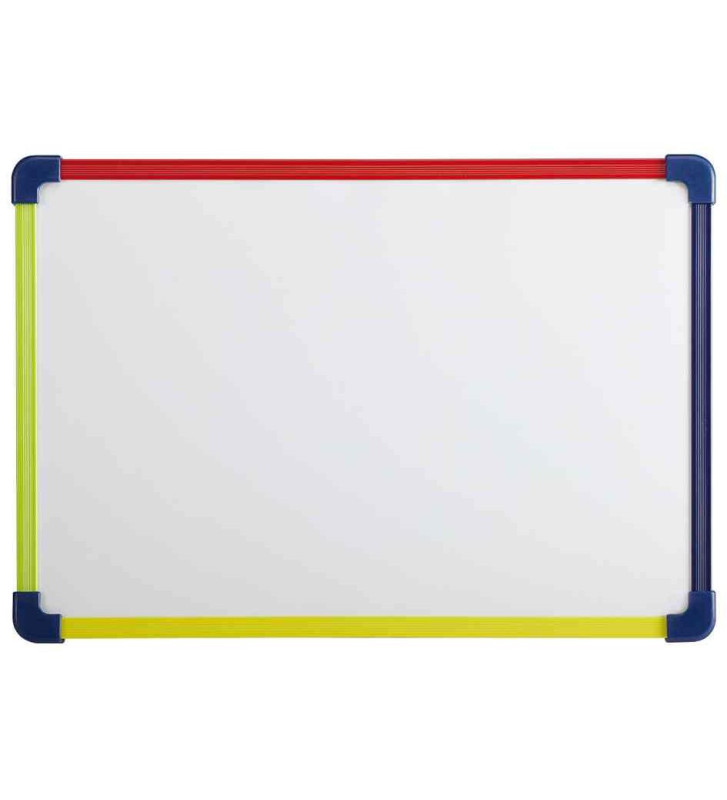 Tableau Blanc Magnétique Enfants Cadre Plastique Multicolore 40 x 28 cm
