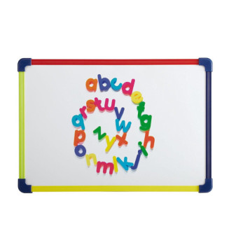Tableau Mural Blanc pour enfants 25 x 35 cm Cadre Plastique Multicolore