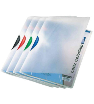 Lot de 6 chemises à clip ColorClip pour format A4 PP, transparent clip couleur