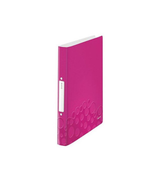 Classeur WOW 2 anneaux 25 mm Polypro souple Dos de 32 mm Rose Métallique