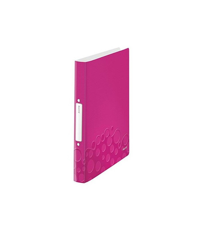 Classeur WOW 2 anneaux 25 mm Polypro souple Dos de 32 mm Rose Métallique