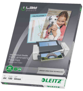 Paquet de 100 pochette à plastifier iLAM UDT A4 Brillante 160 Microns (2x80)