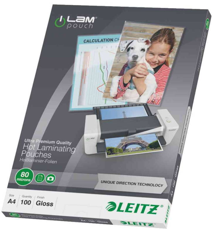 Paquet de 100 pochette à plastifier iLAM UDT A4 Brillante 160 Microns (2x80)