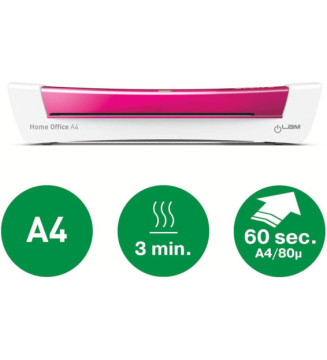 Plastifieuse iLAM Home Office A4, jusqu'à A4, rose