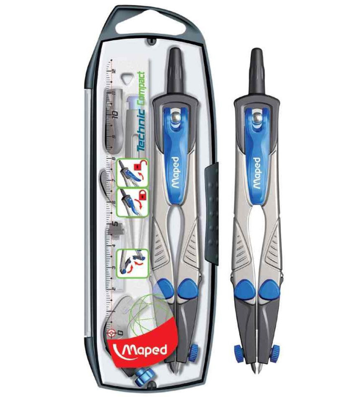 Compas Scolaire Technic Concept 5 pièces L 150 mm Diam 360 mm