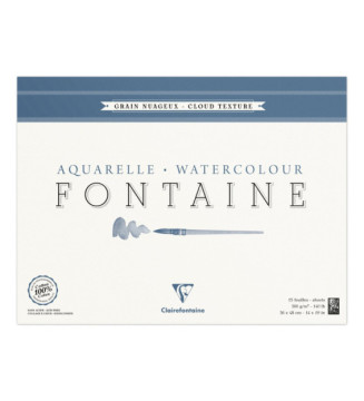 Bloc Fontaine 15 feuilles nuageux 36x48 300g encollé 4 côtés