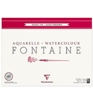 Bloc Fontaine 25 feuilles grain fin 36x48 300g encollé 4 côtés