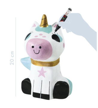 Nimo Deco Michele la Licorne - Animal en Papier Mâché à Colorier