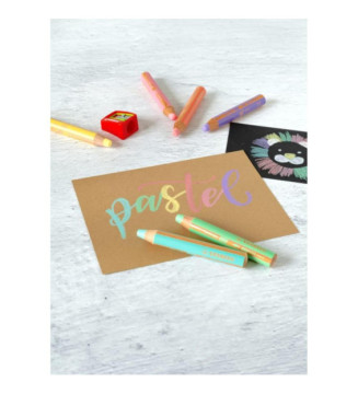 Crayon multi-talents woody 3en1, rond, jaune pastel