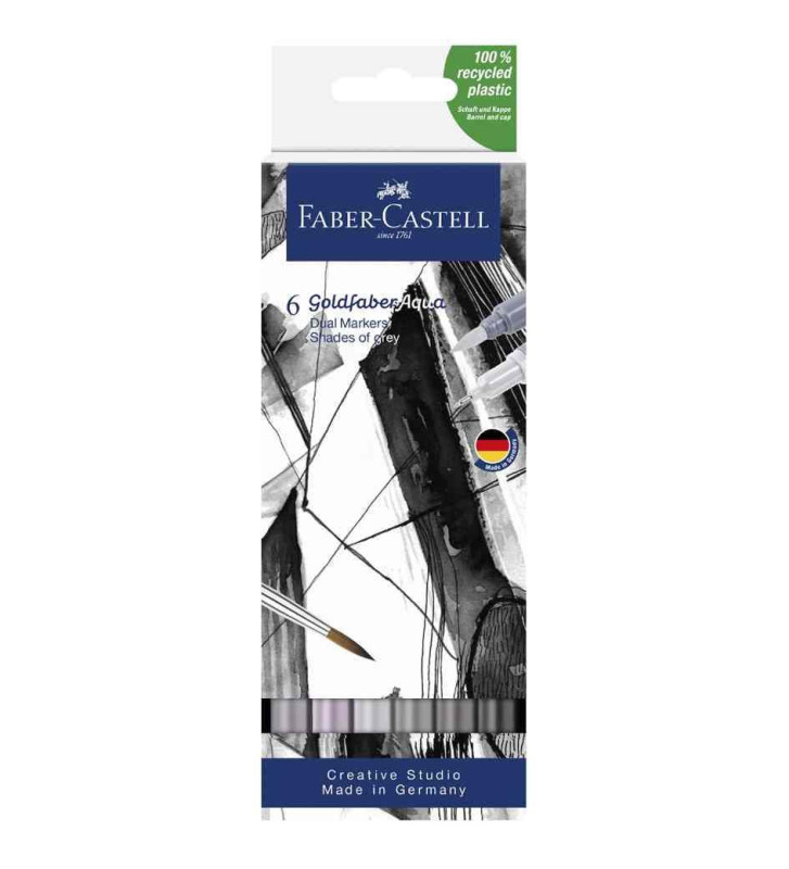 Marqueur aquarelle GOLDFABER, étui Tons gris