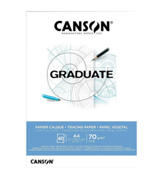 Bloc 40 Feuilles Calque GRADUATE A4 72g Satiné