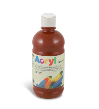 Tube Soft Plastique Peinture Acrylique Fine FLUO 500 ml Sienne Brulé  730