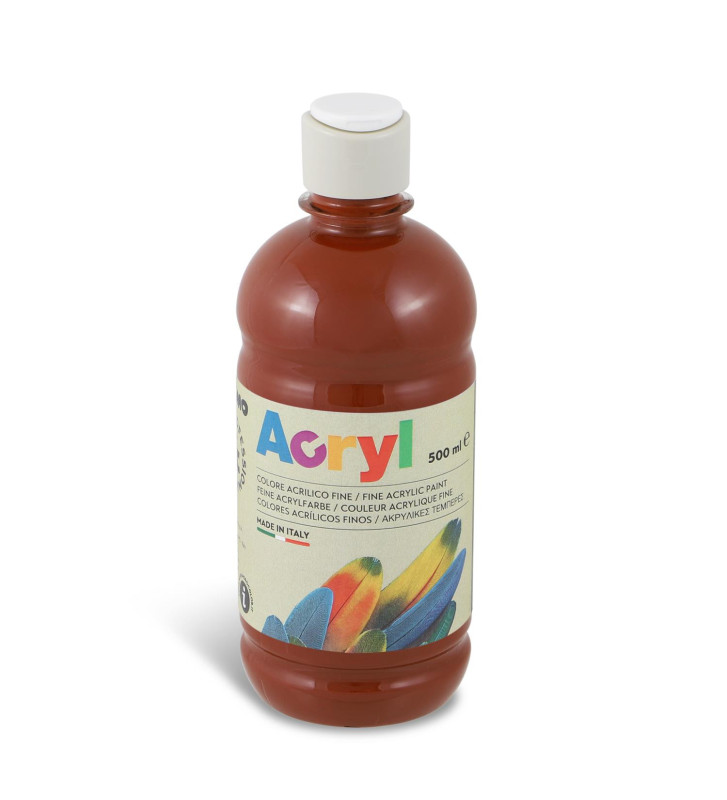 Tube Soft Plastique Peinture Acrylique Fine FLUO 500 ml Sienne Brulé  730