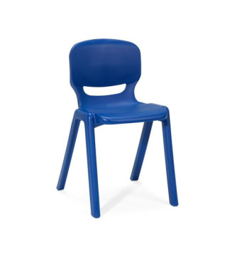 Chaise monobloc 4 pieds Ergos One T1  bleu foncé - hauteur assise 27 cm