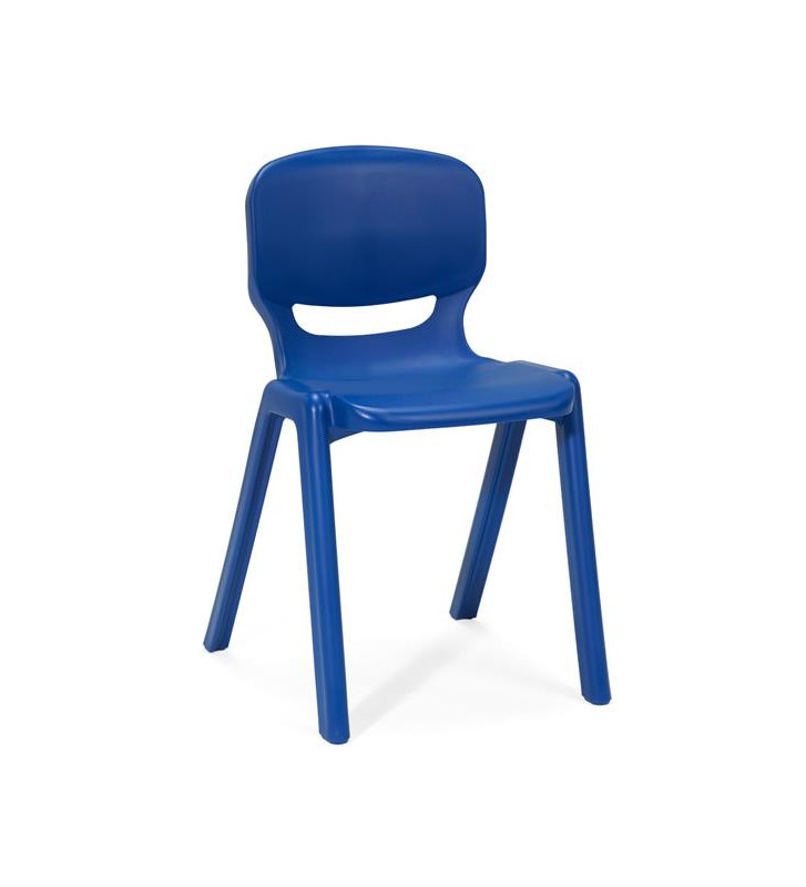 Chaise monobloc 4 pieds Ergos One T1  bleu foncé - hauteur assise 27 cm