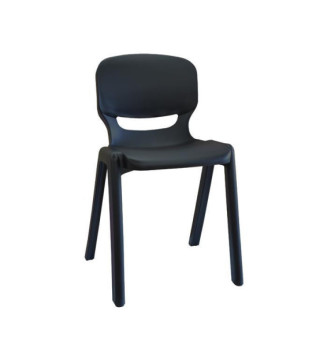Chaise monobloc 4 pieds Ergos One T6 noire - hauteur assise 46 cm