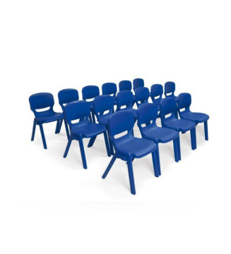 Chaise monobloc 4 pieds Ergos One T6 noire - hauteur assise 46 cm