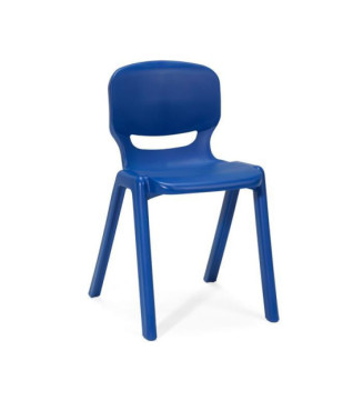 Chaise monobloc 4 pieds Ergos One T6 bleu foncé - hauteur assise 46 cm