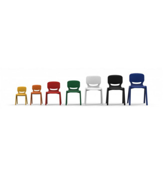 Chaise monobloc 4 pieds Ergos One T6 bleu foncé - hauteur assise 46 cm