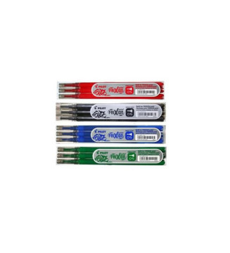 Lot de 4 sets de 3 recharges Frixion Point Noir, Bleu, Rouge et Vert