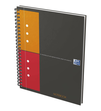 Cahier NOTEBOOK spirale A5+160 p perforées 80g 5x5 Couverture Rigide Gris