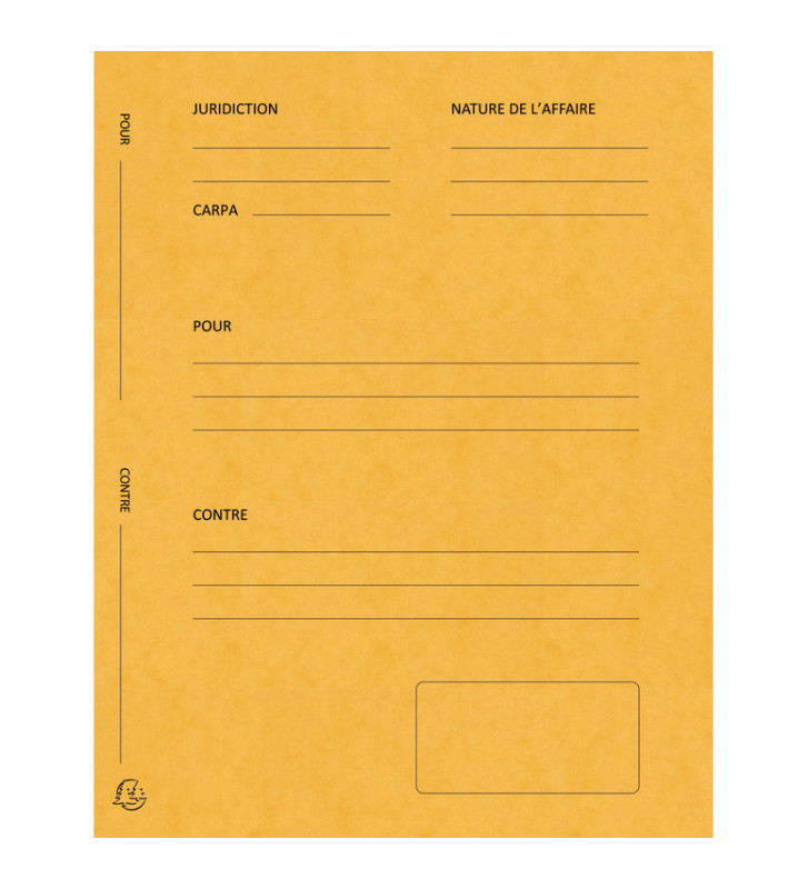 Pack de 25 chemises Avocat imprimées Plaidoirie 25x32 cm 265g Jaune