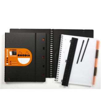 Cahier à spirales EXABOOK polyfoam noir A4 160 pages quadrillés