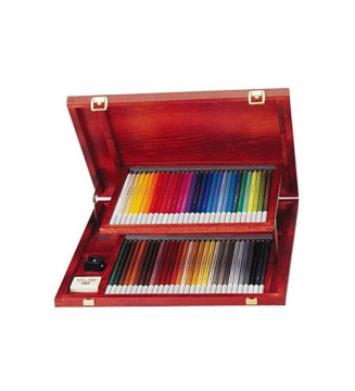 Lot de 3 Coffrets bois de 60 crayons de couleur fusain pastel CarbOthello+1 taille crayons+1 go...